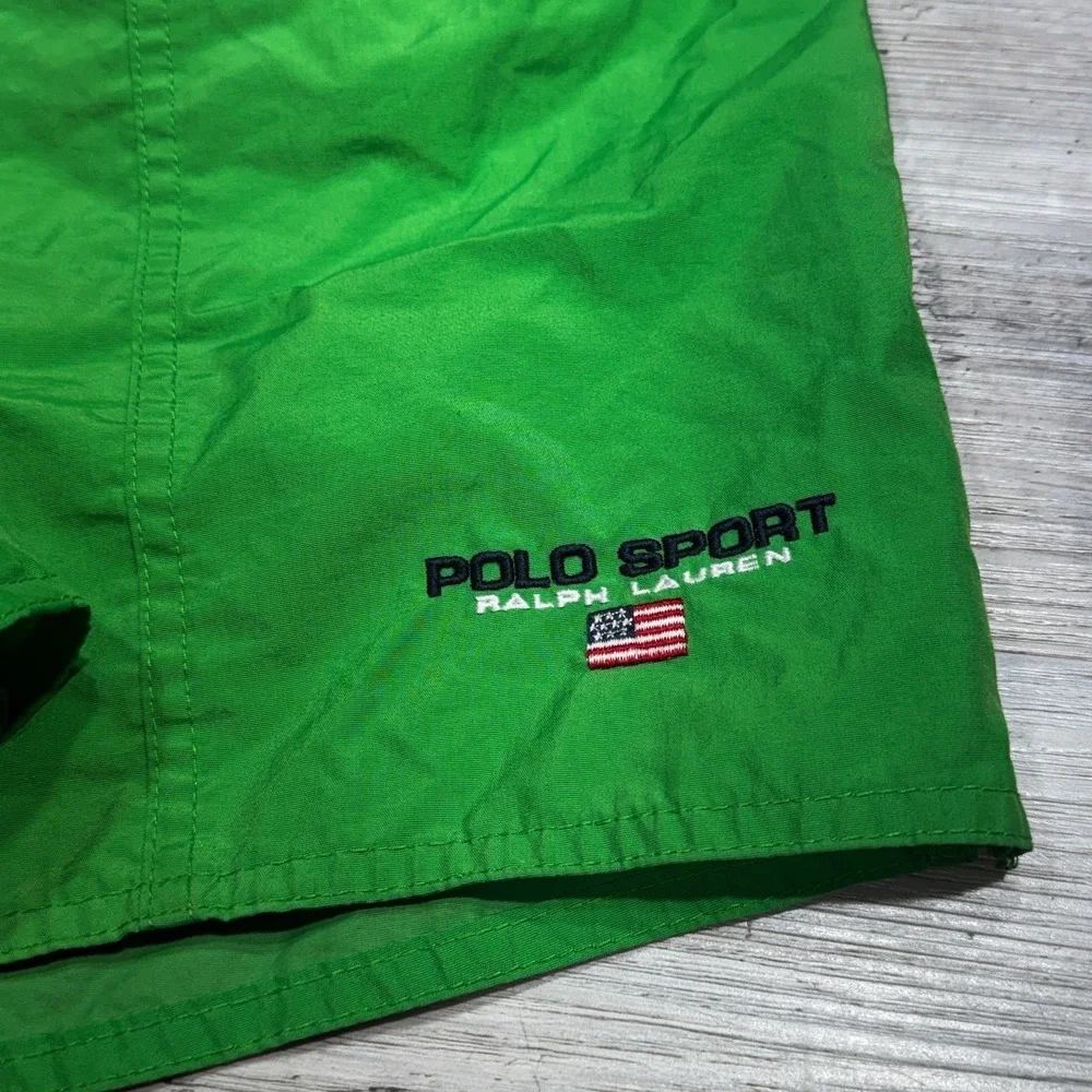 Polo Sport Ralph Lauren Swim Trunks Mens Large Green Vintage Mesh Lined Shorts